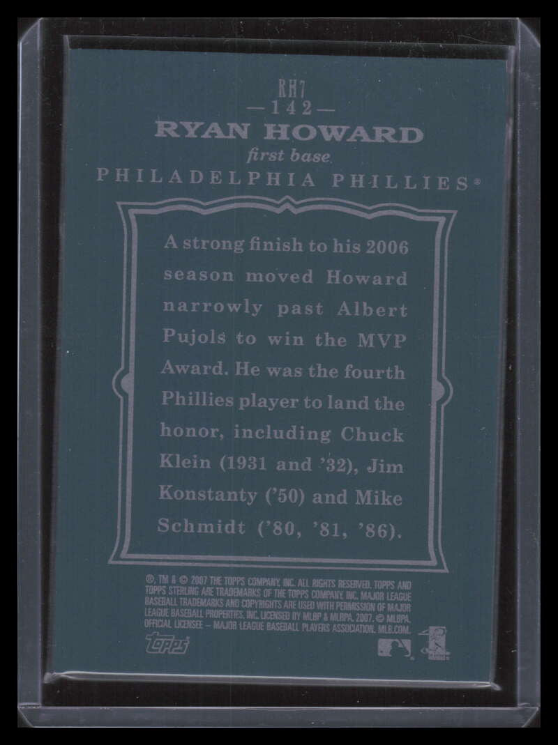 2007 Topps Sterling 142 Ryan Howard 8/250
