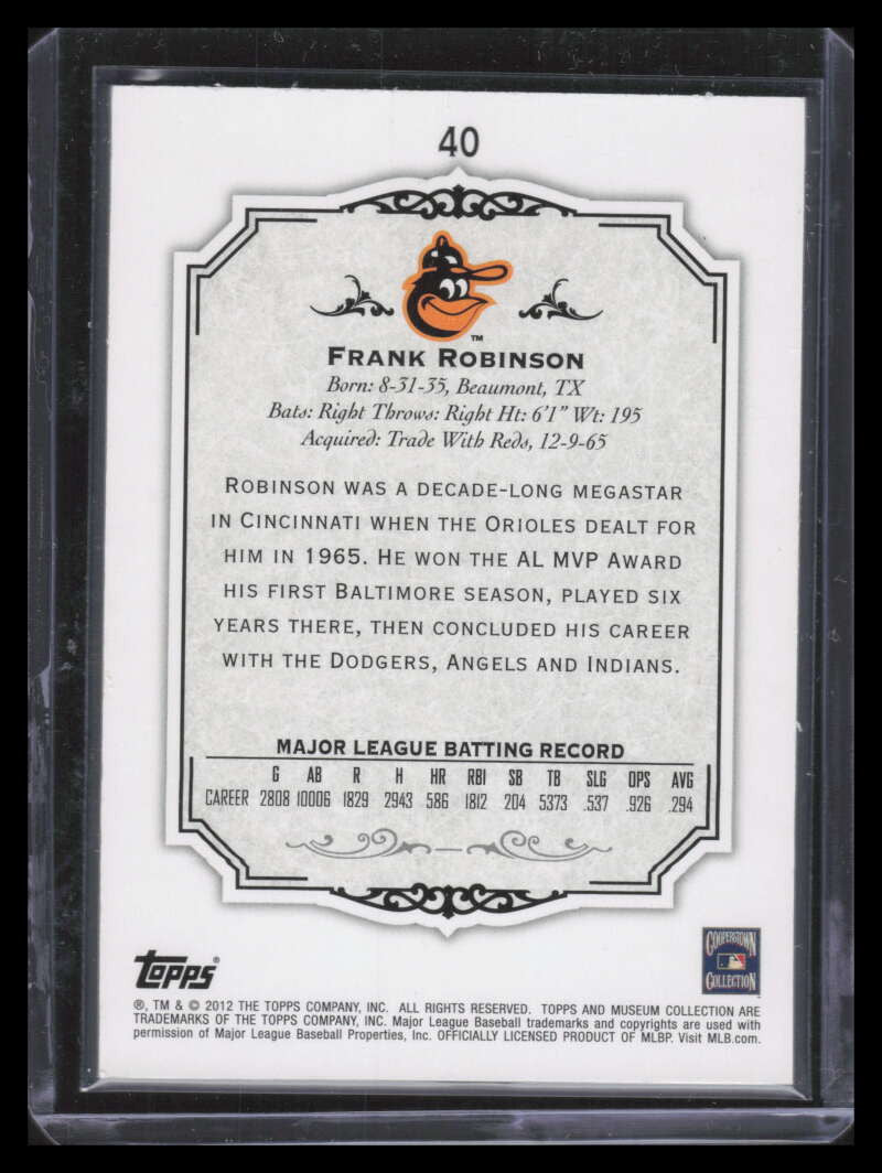 2013 Topps Museum Collection Sapphire 15 Frank Robinson 64/99