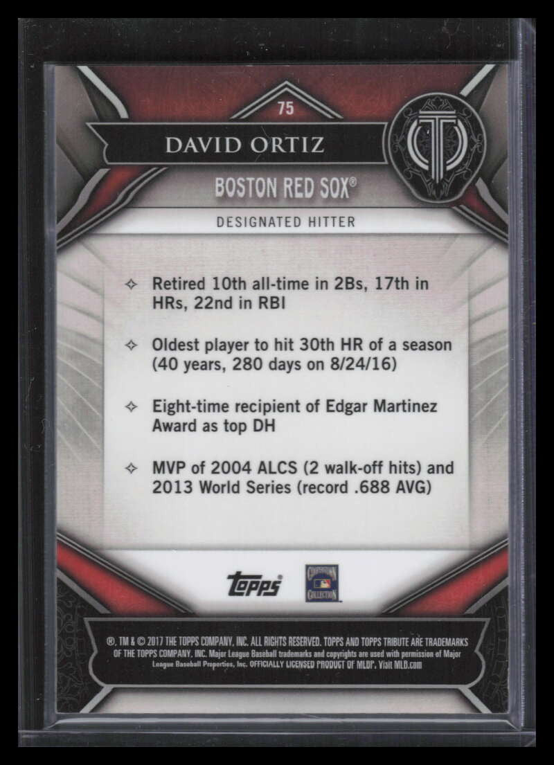 2017 Topps Tribute Green 75 David Ortiz 88/99