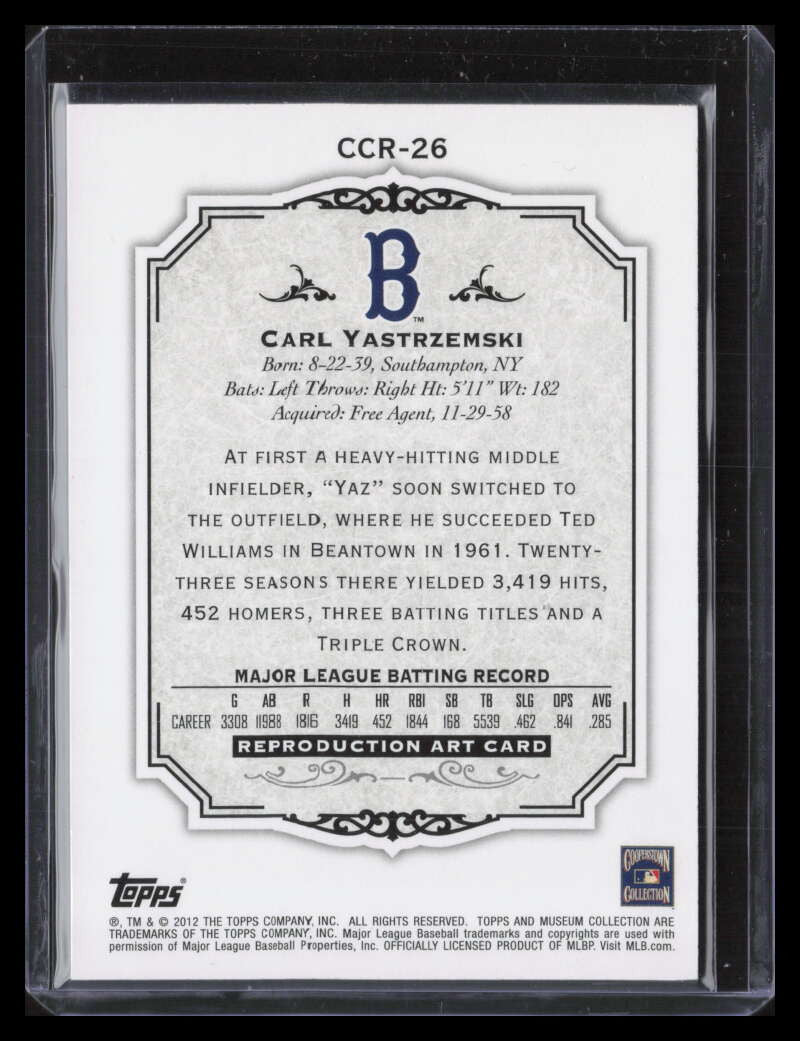 2012 Topps Museum Collection Canvas Collection cc26 Carl Yastrzemski
