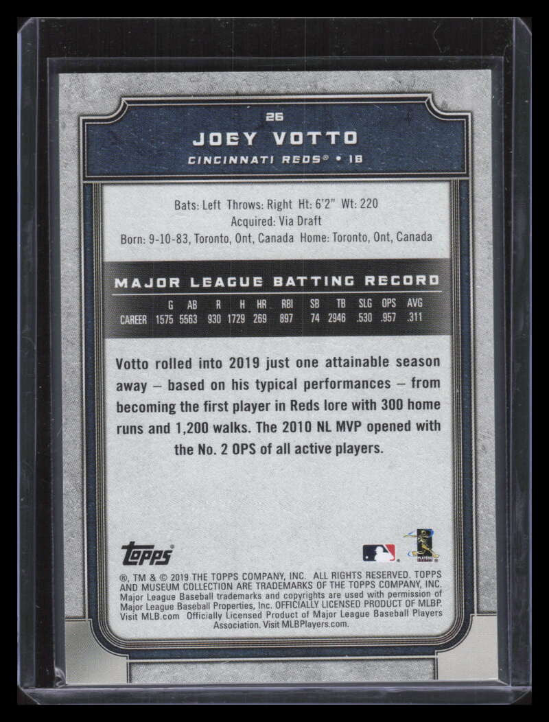 2019 Topps Museum Collection Sapphire 26 Joey Votto 11/150