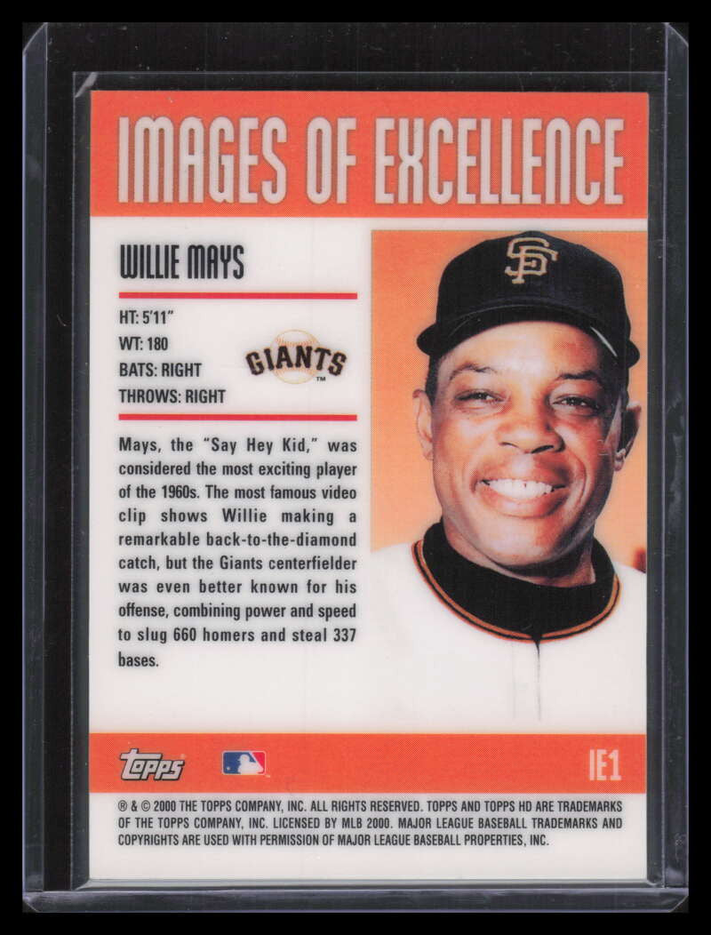 2001 Topps HD Images of Excellence Aluminum ie1 Willie Mays