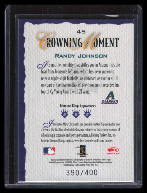2002 Diamond Kings Silver Foil 45 Randy Johnson 390/400