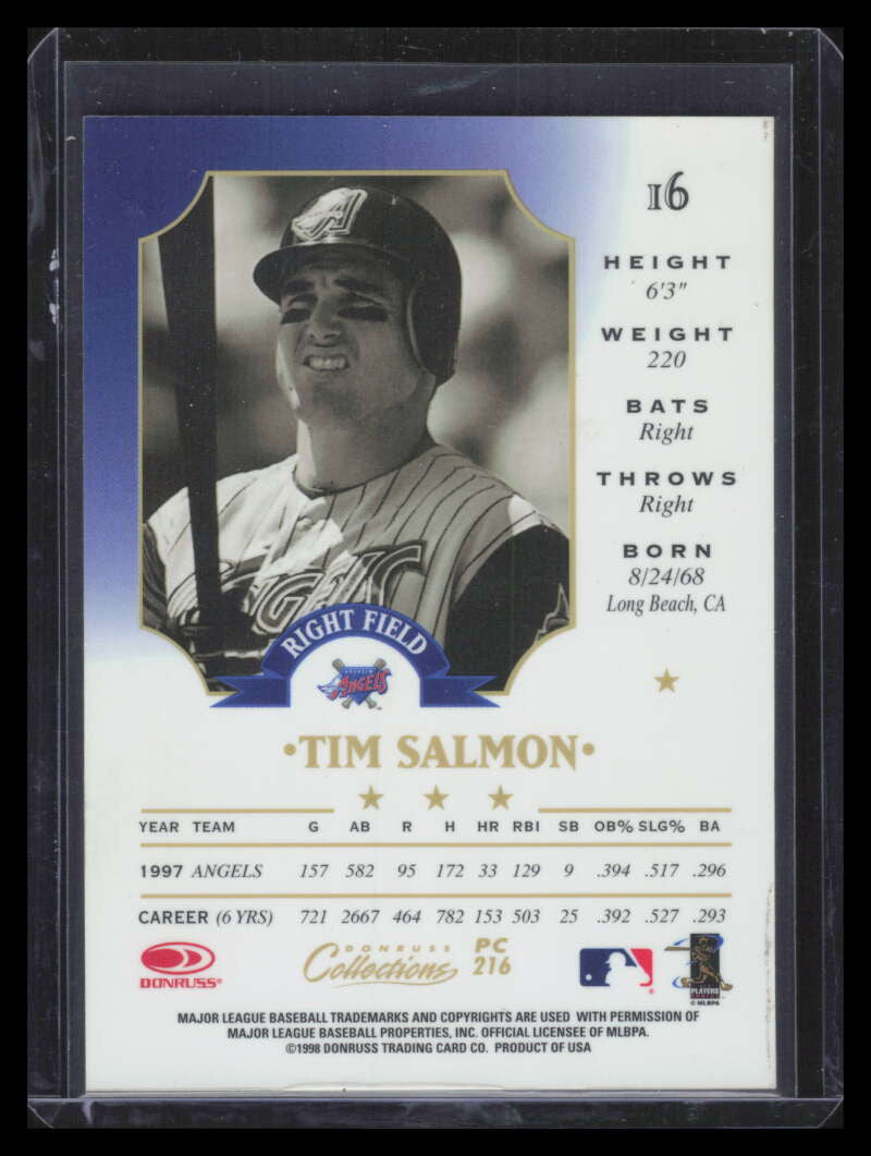 1998 Donruss Prized Collections Leaf 216 Tim Salmon /400
