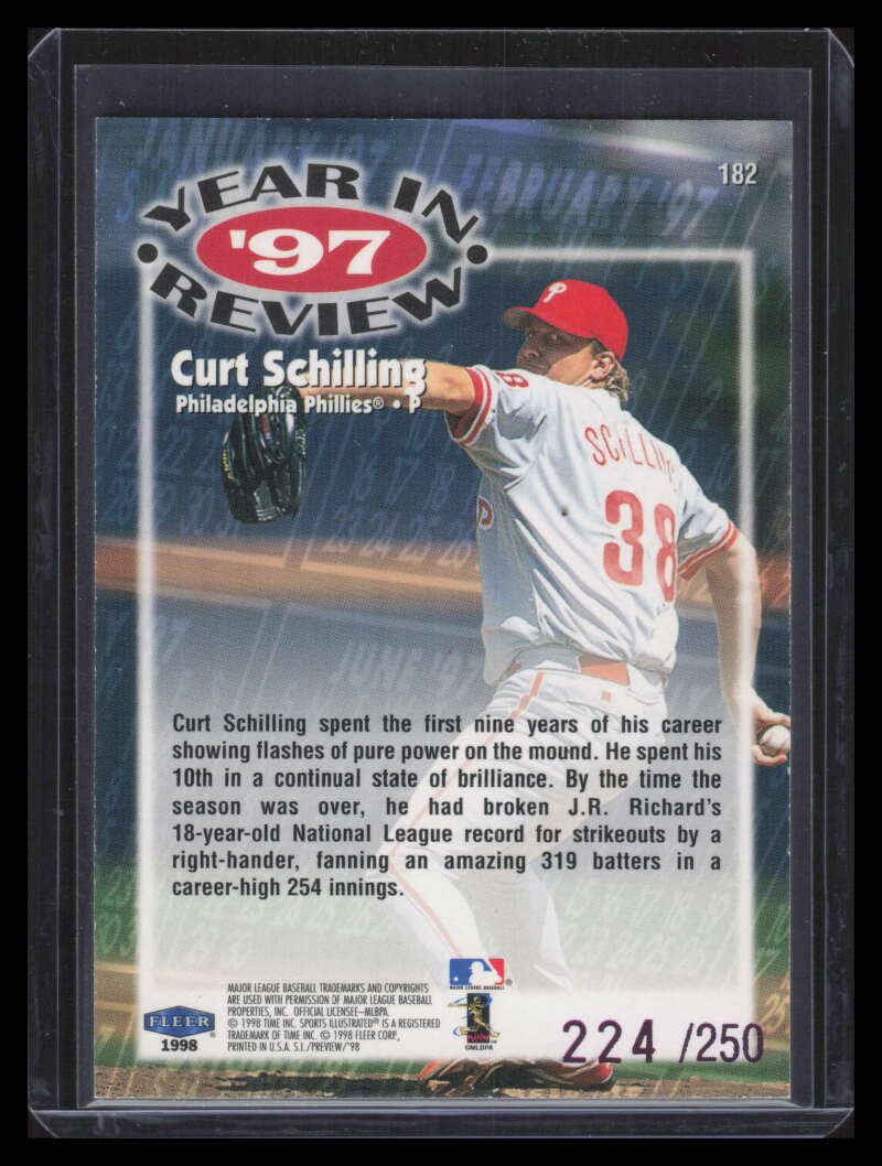 1998 Sports Illustrated Extra Edition 182 Curt Schilling 224/250 Year in Review