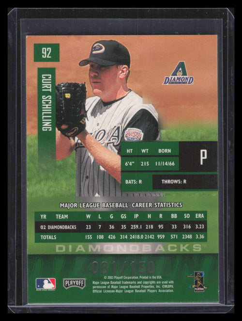 2003 Playoff Prestige Xtra Points Green 92 Curt Schilling 81/150