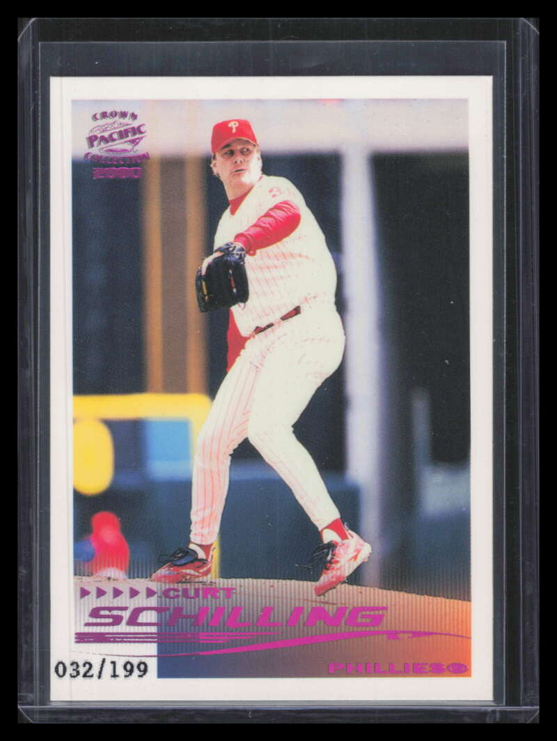 2000 Pacific Crown Collection Holographic Purple 216 Curt Schilling 32/199
