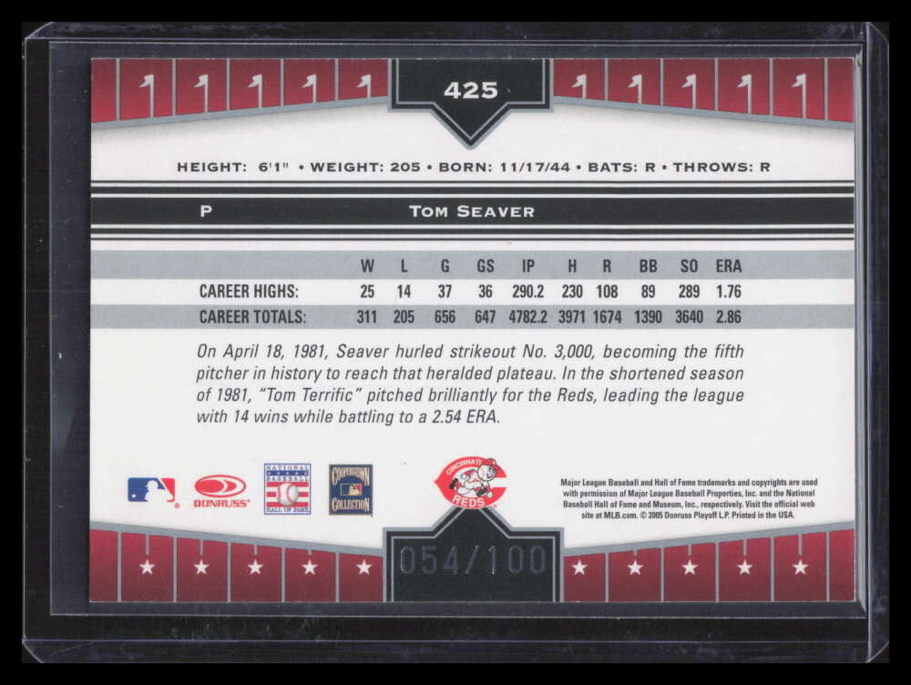 2005 Donruss Champions Impressions Blue 425 Tom Seaver 54/100