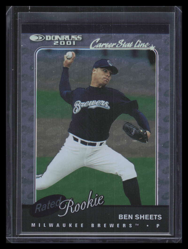 2001 Donruss Stat Line Career 159 Ben Sheets RR Rated Rookie 107/159
