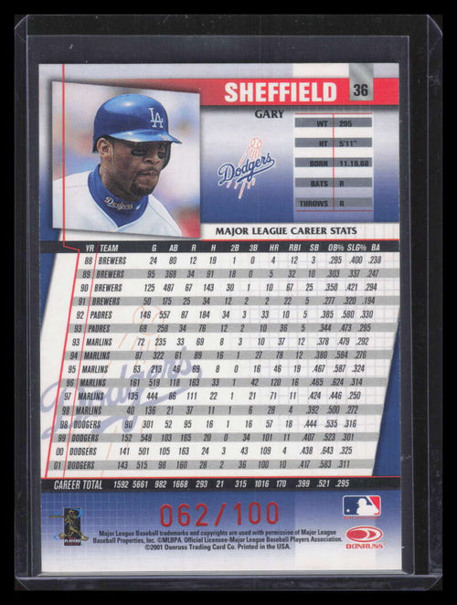 2002 Donruss Best of Fan Club Spotlight 36 Gary Sheffield 62/100