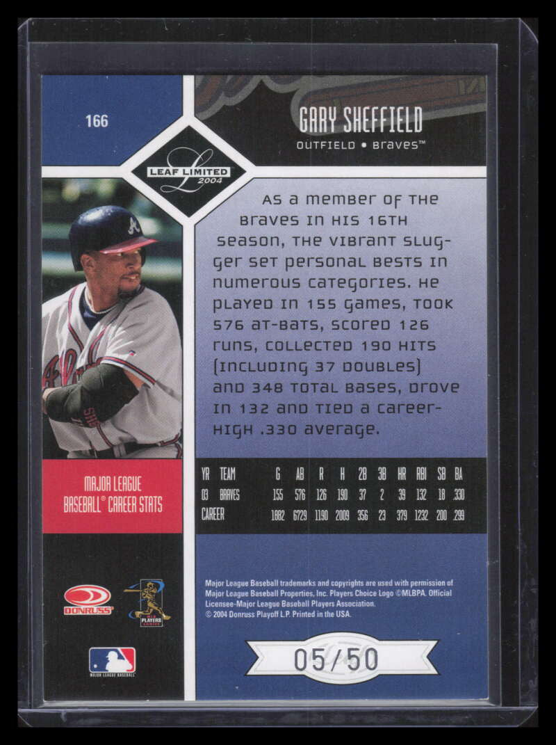 2004 Leaf Limited Silver Spotlight 166 Gary Sheffield Braves 5/50