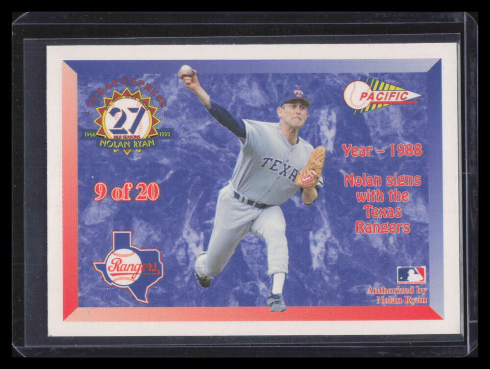 1993 Pacific Ryan Prism Inserts 9 Nolan Ryan Rangers 1988