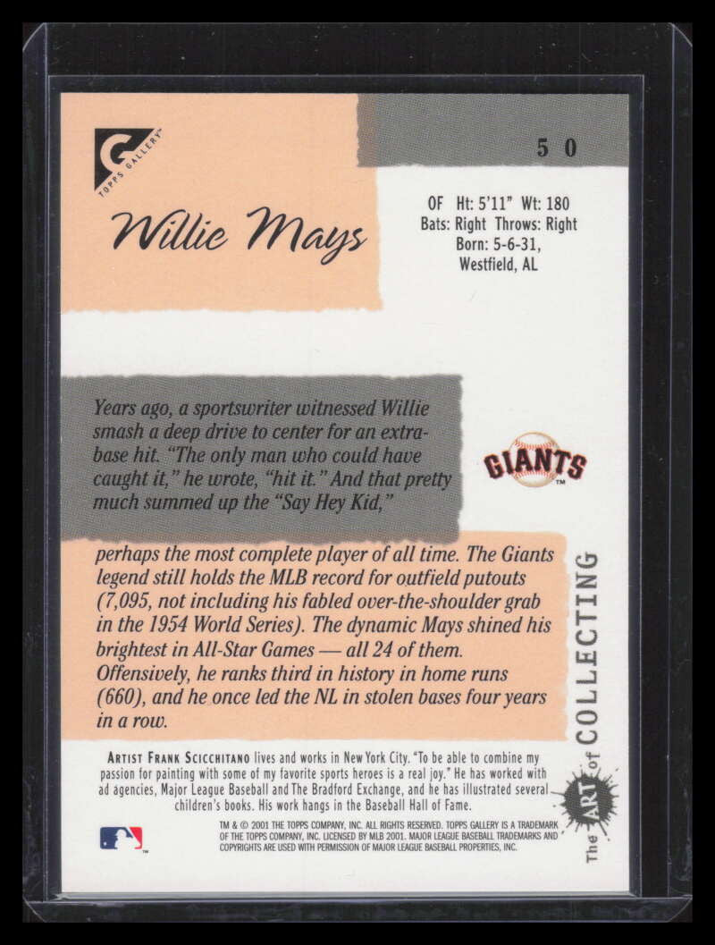 2001 Topps Gallery 50 Willie Mays RETAIL