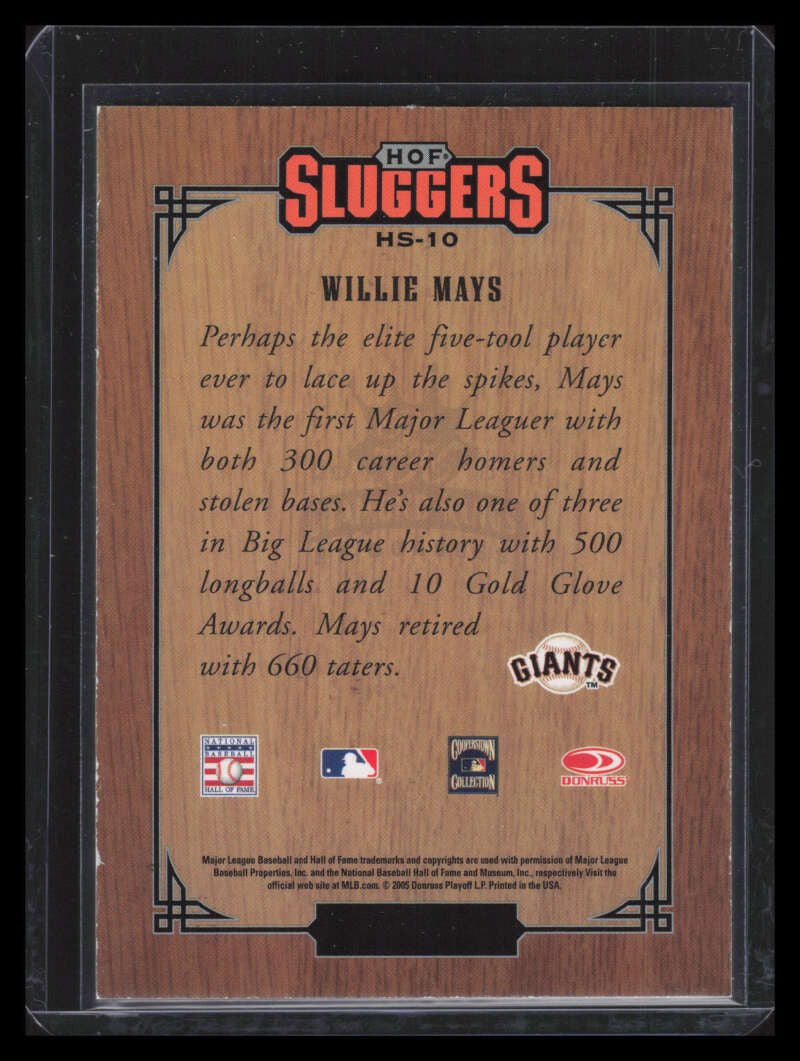 2005 Diamond Kings HOF Sluggers hs10 Willie Mays