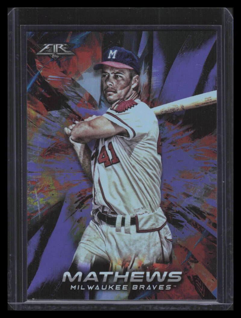 2018 Topps Fire Purple 83 Eddie Mathews 98/99
