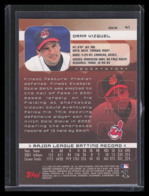2002 Finest X-Fractor 41 Omar Vizquel 211/299