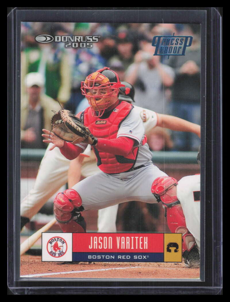 SOLD 178468 2005 Donruss Press Proofs Blue 121 Jason Varitek 18/100