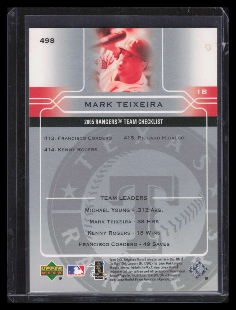 2005 Upper Deck Gold 498 Mark Teixeira TC 74/99 Team Checklist