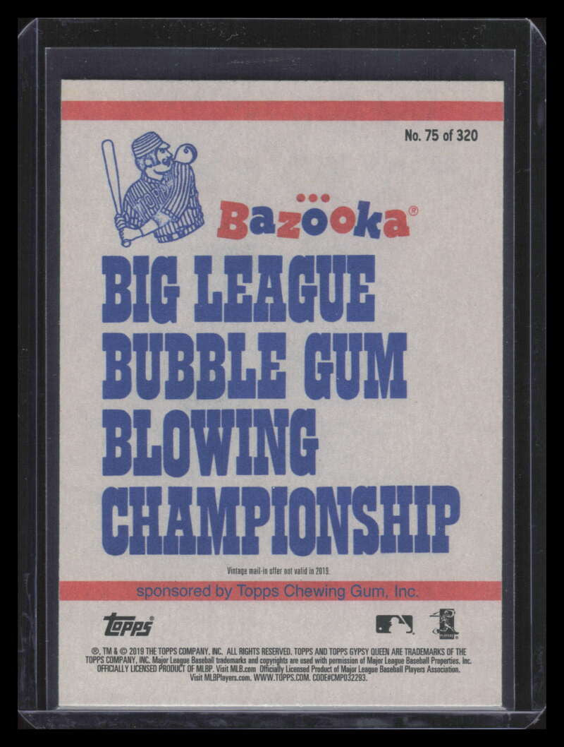 SOLD 178514 2019 Topps Gypsy Queen Bazooka Back 75 Dustin Pedroia