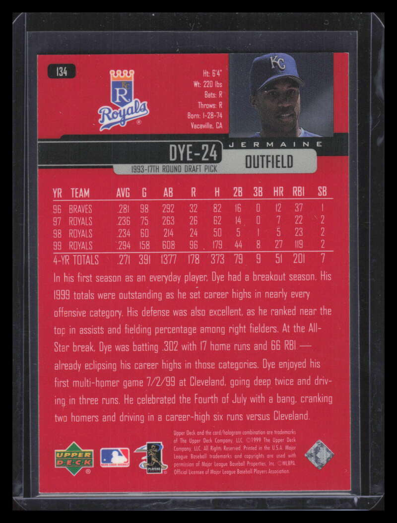 2000 Upper Deck Exclusives Silver 134 Jermaine Dye 84/100