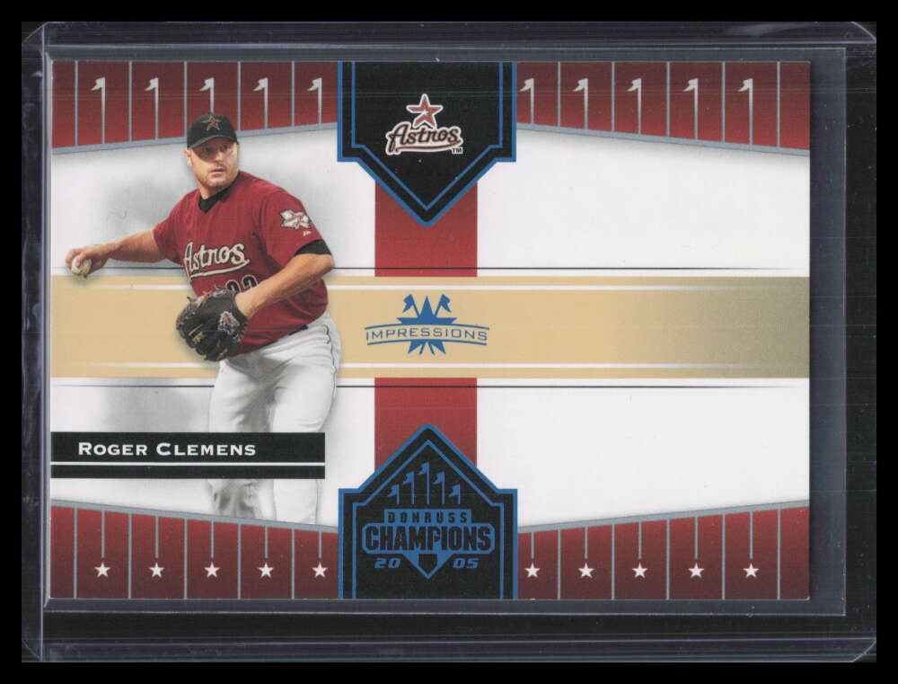 2005 Donruss Champions Impressions Blue 363 Roger Clemens Astros 12/100
