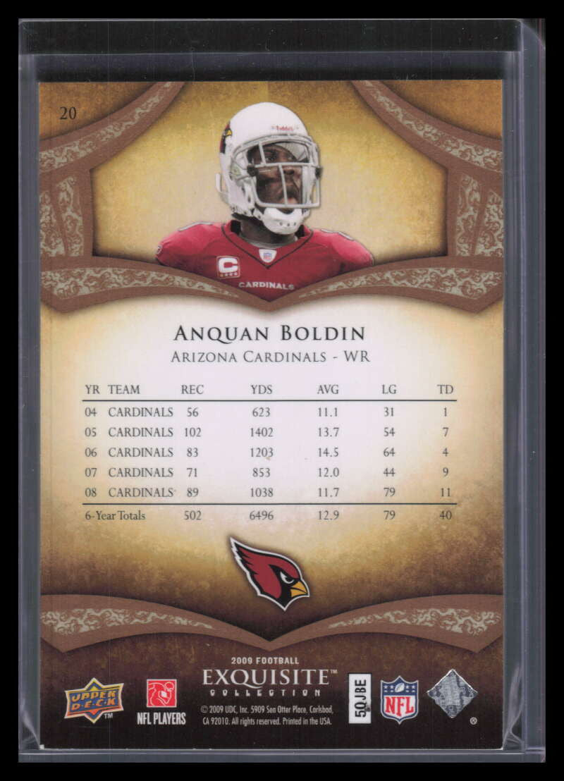 2009 Exquisite Collection 20 Anquan Boldin 8/80