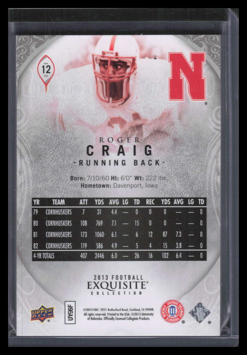 2013 Exquisite Collection 12 Roger Craig 29/70