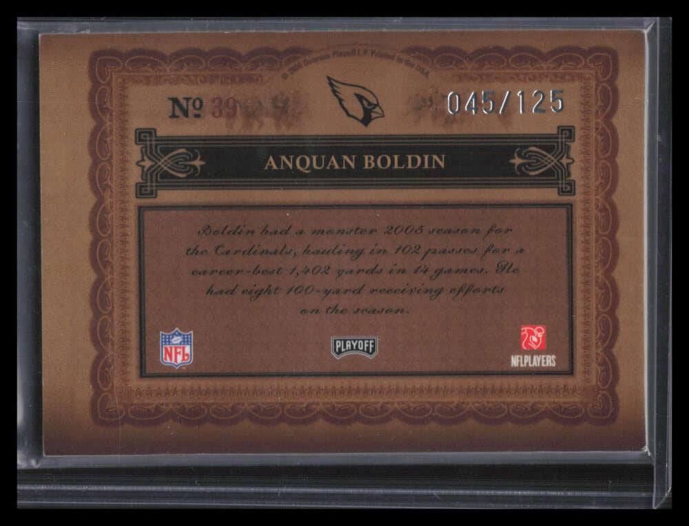 2006 Playoff National Treasures 39 Anquan Boldin 45/125