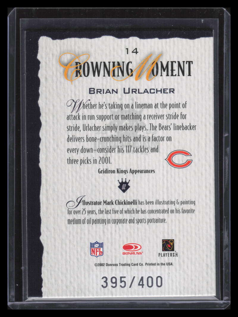 2002 Gridiron Kings Silver Foil 14 Brian Urlacher 395/400