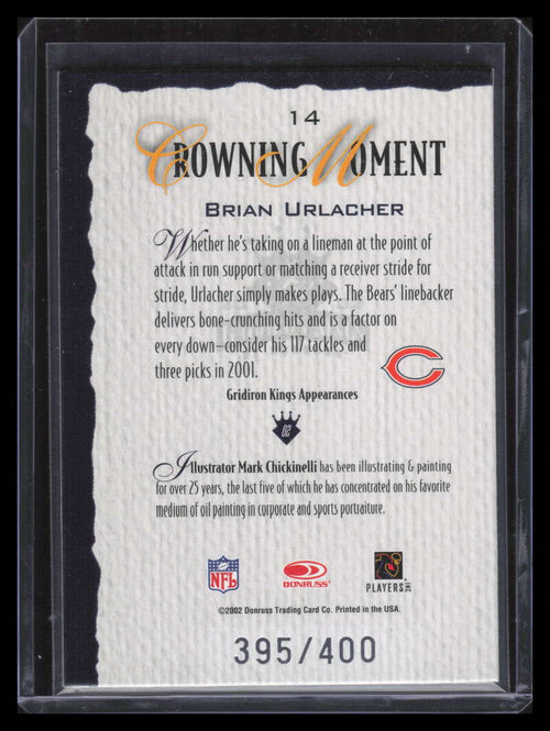 2002 Gridiron Kings Silver Foil 14 Brian Urlacher 395/400