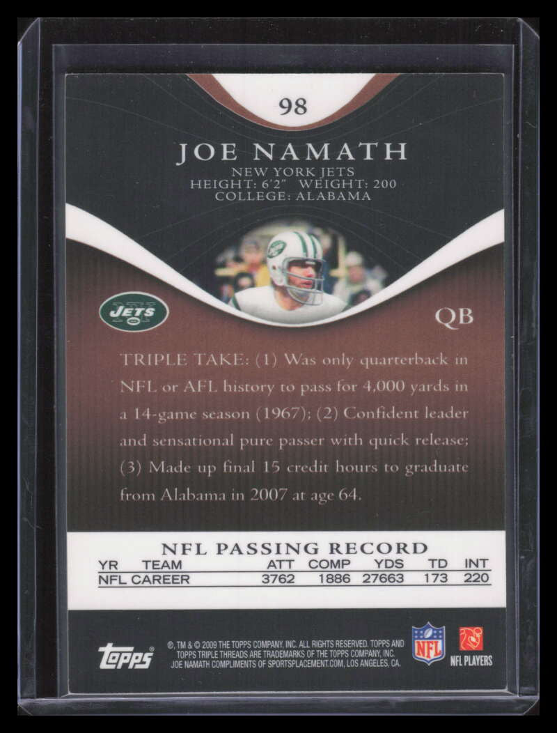 2009 Topps Triple Threads Sepia 98 Joe Namath 10/249