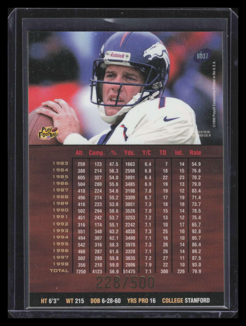 1999 Playoff Prestige SSD Spectrum Gold 37 John Elway 228/500