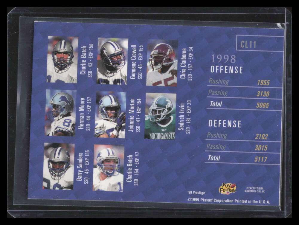 1999 Playoff Prestige SSD Checklists cl11 Barry Sanders