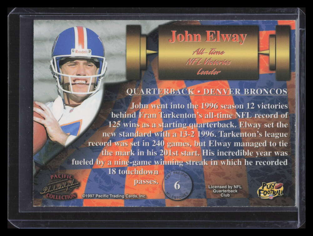 1997 Pacific Philadelphia Milestones 6 John Elway