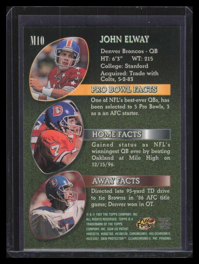 1997 Topps Mystery Finest Silver m10 John Elway