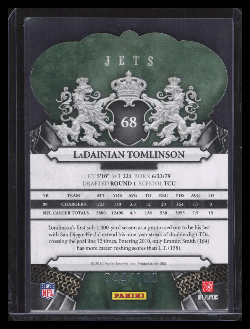 2010 Crown Royale Blue 68 LaDainian Tomlinson 44/100
