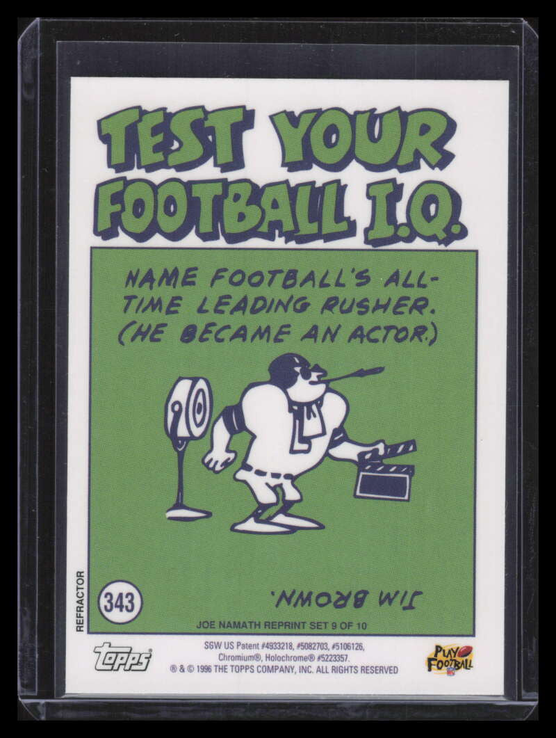 1996 Stadium Club Namath Finest Refractor 9 Joe Namath IA 1972 Pro Action 153620