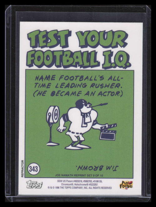 1996 Stadium Club Namath Finest Refractor 9 Joe Namath IA 1972 Pro Action 153620