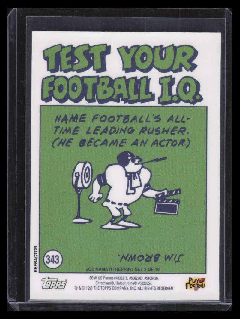 1996 Stadium Club Namath Finest Refractor 9 Joe Namath IA 1972 Pro Action 153621