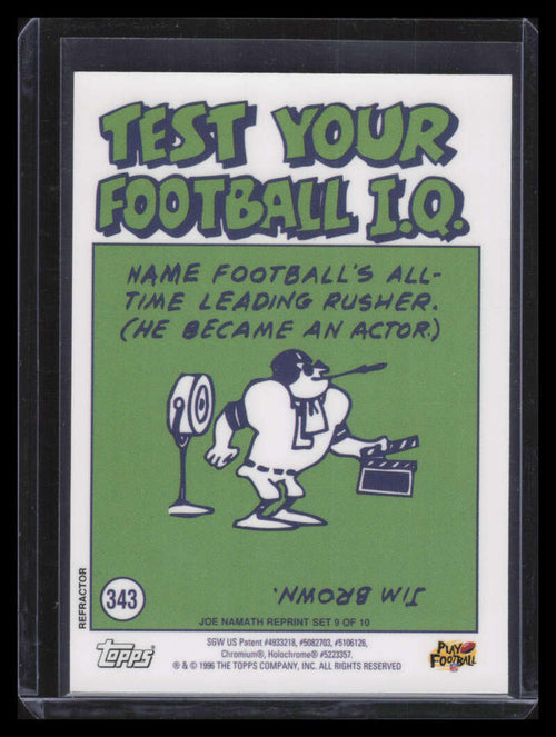 1996 Stadium Club Namath Finest Refractor 9 Joe Namath IA 1972 Pro Action 153621