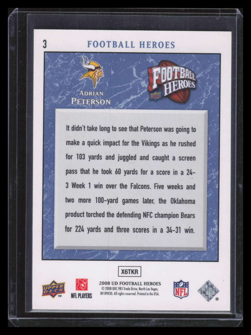2008 Upper Deck Heroes Blue 3 Adrian Peterson 48/125