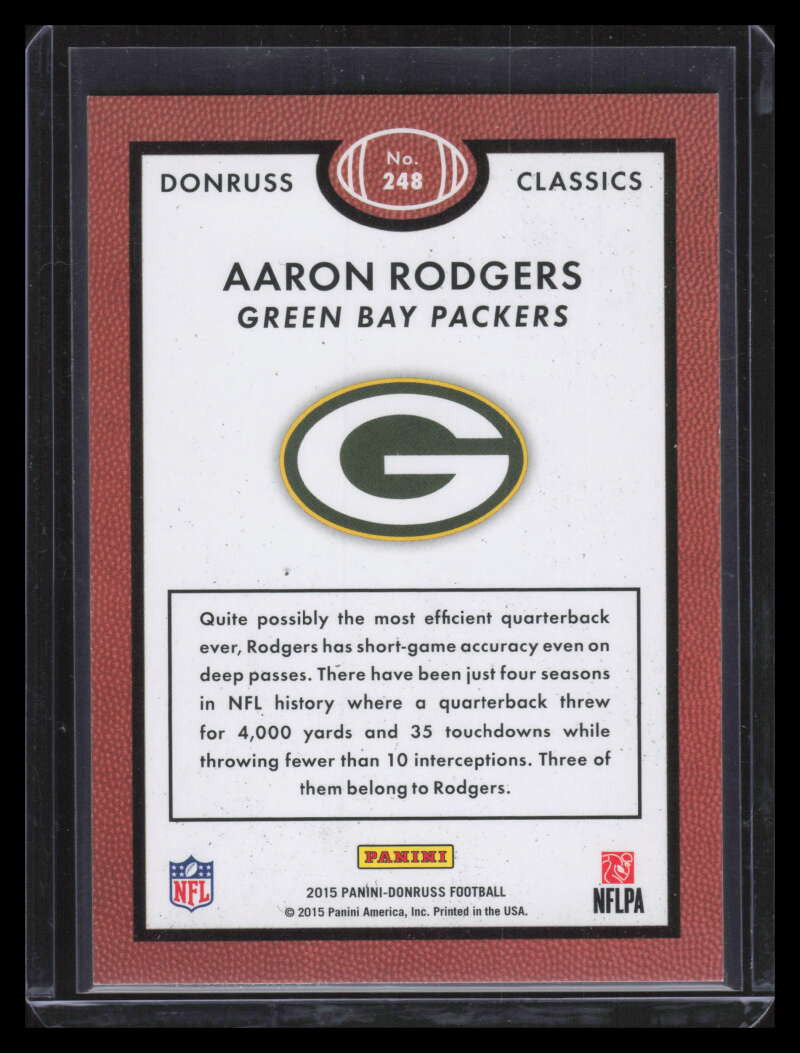 2015 Donruss Stat Line Season 248 Aaron Rodgers CLS 267/273 Classics