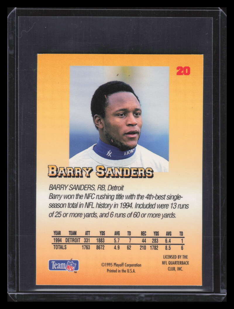 1995 Playoff Prime Minis 20 Barry Sanders