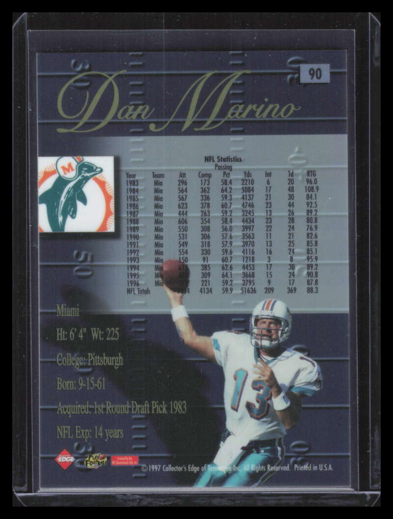 1998 Collector's Edge Advantage Silver 90 Dan Marino