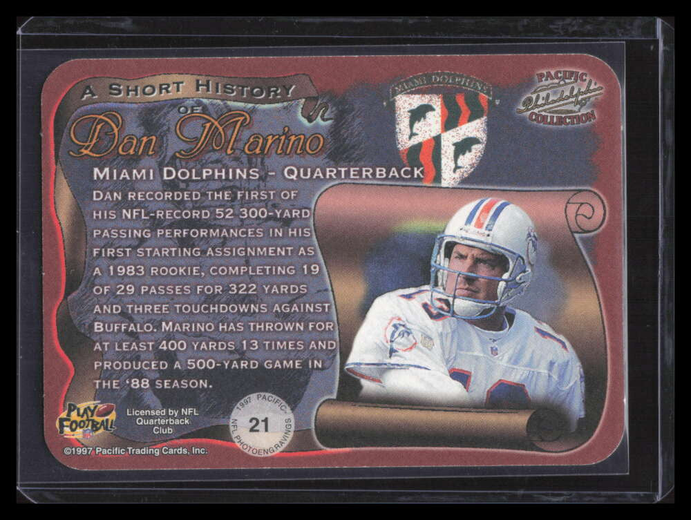 1997 Pacific Philadelphia Photoengravings 21 Dan Marino