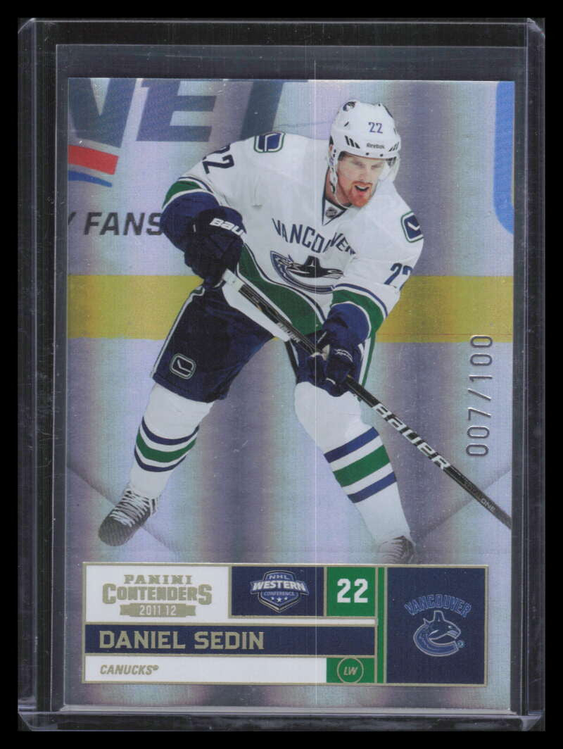 2011-12 Panini Contenders Gold 47 Daniel Sedin 7/100