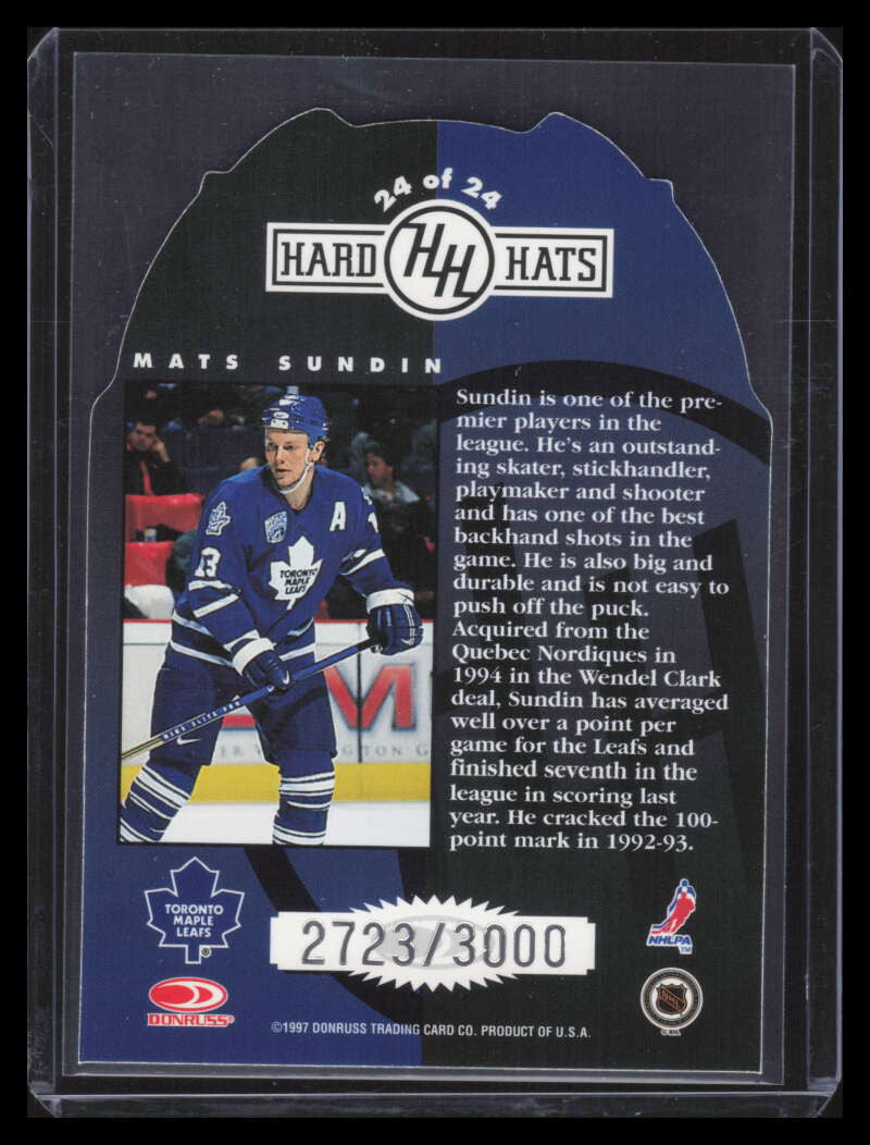 1997-98 Studio Hard Hats 24 Mats Sundin 2723/3000