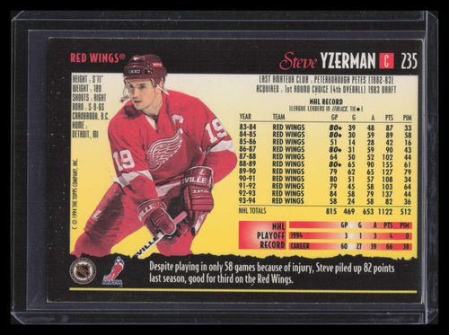 1994-95 Topps Premier Special Effects 235 Steve Yzerman 153695
