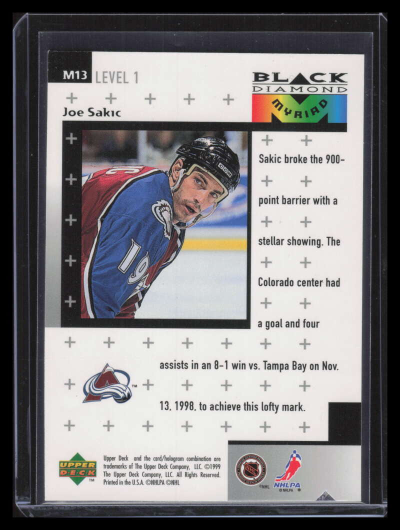 1998-99 Black Diamond Myriad m13 Joe Sakic 478/1500
