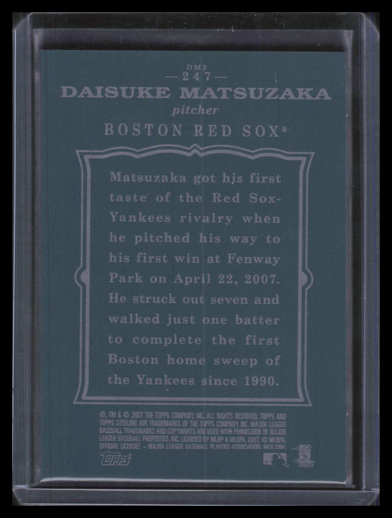 2007 Topps Sterling 247 Daisuke Matsuzaka Rookie 181/250